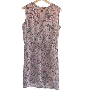 ORIGINAL Nicole Miller Floral Sleeveless Shift Mini Dress SZ M Pink Vneck Spring